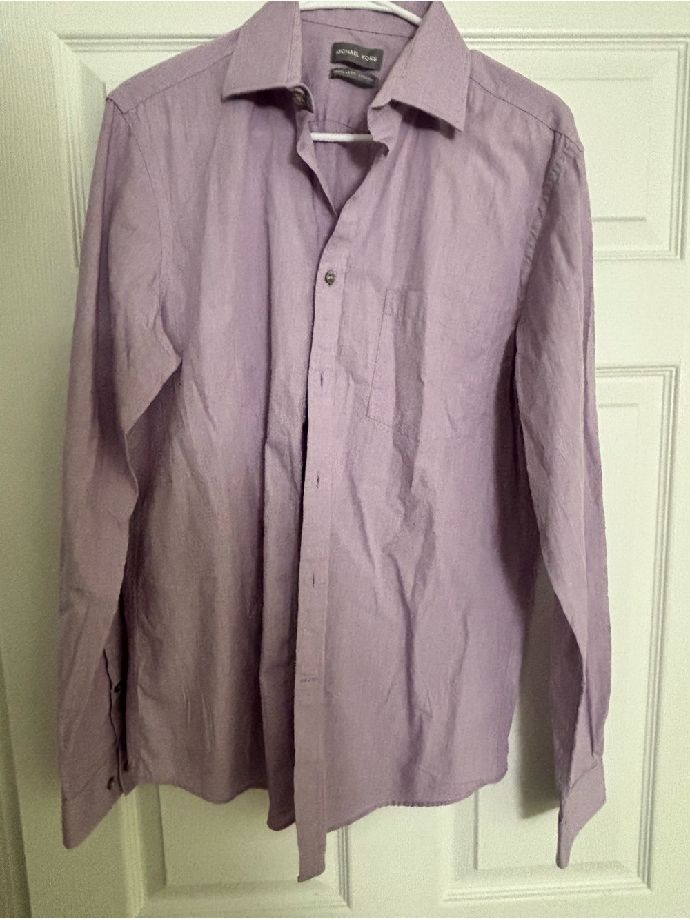 Michael Kors Men's Light Lavender Button-Front Dress Shirt